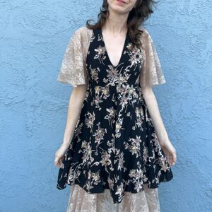 Anna Sui Fairycore Lace Bohemian Dress Babydoll cut Cottage Size 0 (Small or XS)